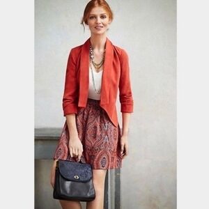 Anthropologie Cartonnier Blazer, Size 12, Burnt Orange